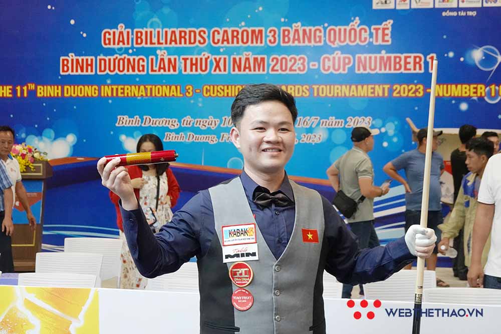 Giải billiards carom 3 băng quốc tế Bình Dương 2023 ngày 16/7: Bao Phương Vinh vô địch bil baophuongvinh 1607 Giải billiards carom 3 băng quốc tế Bình Dương 2023 ngày 16/7: Bao Phương Vinh vô địch