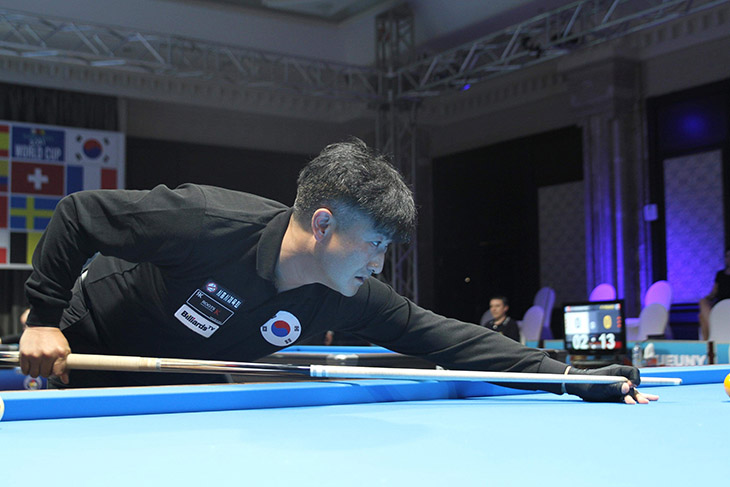 Kết quả billiards World Cup 3/12: Ngũ hổ Hàn Quốc Choong Bok Lee hạ số 2 thế giới bil choong bok lee1 0312 Kết quả billiards World Cup 3/12: Ngũ hổ Hàn Quốc Choong Bok Lee hạ số 2 thế giới